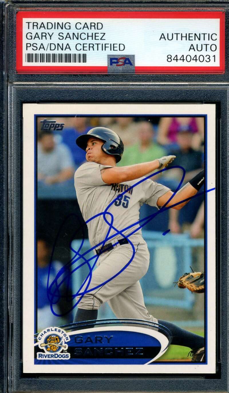 Gary Sanchez PSA DNA Coa Signed 2012 Topps Rookie Autograph