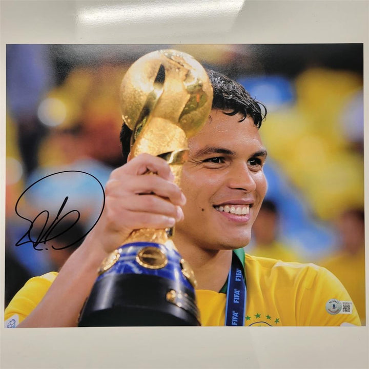 Thiago Silva signed Brazil 11x14 photo #3 PSG autograph (B) ~ Beckett BAS Holo