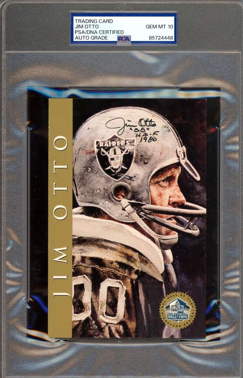 Jim Otto Gem Mint 10 PSA DNA Signed 1998 HOF Signature Series Auto HOF 1980
