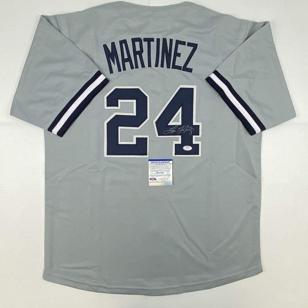 Autographed/Signed TINO MARTINEZ New York Grey Jersey PSA/DNA COA Auto