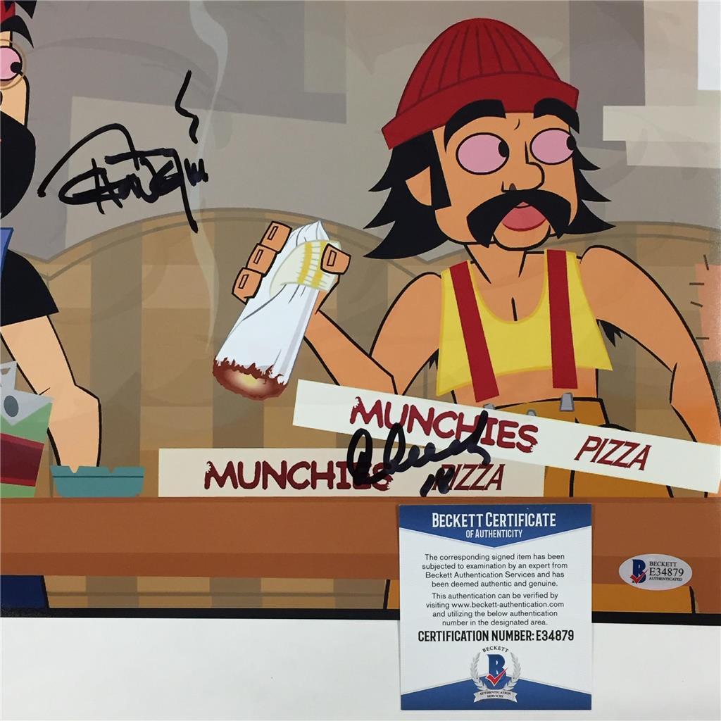 CHEECH & CHONG's ANIMATED MOVIE Autograph Signed 11x14 Photo B ~ Beckett BAS COA