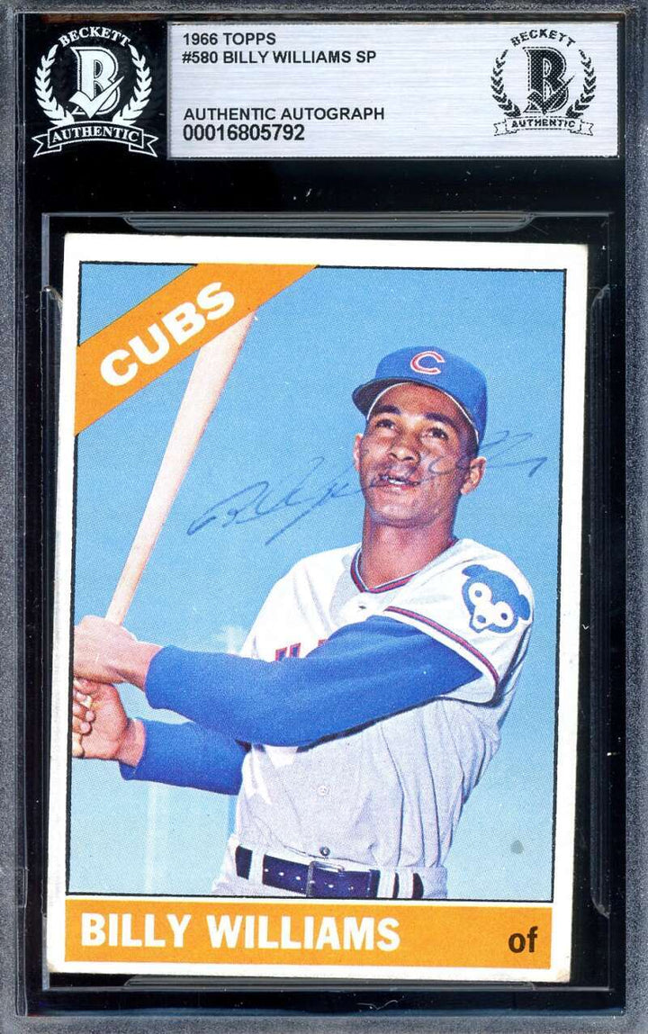 Billy Williams Beckett BAS Vintage Signed 1966 Topps Autograph