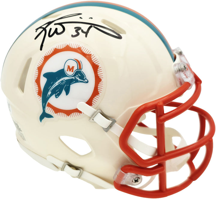 Ricky Williams Signed Miami Dolphins Cream Retro Speed Mini Helmet JSA