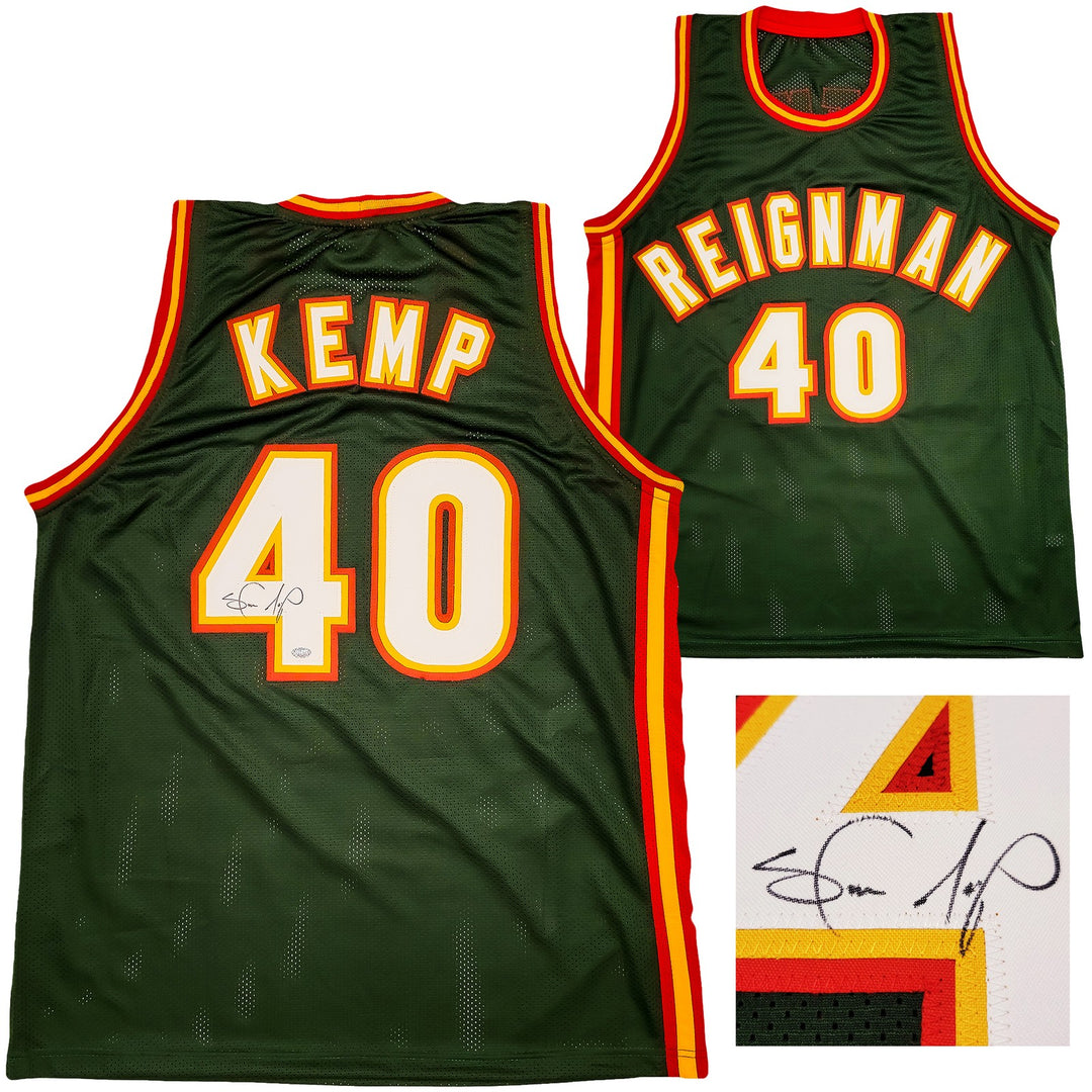 Seattle Supersonics Shawn Kemp Autographed Signed Green Jersey MCS Holo