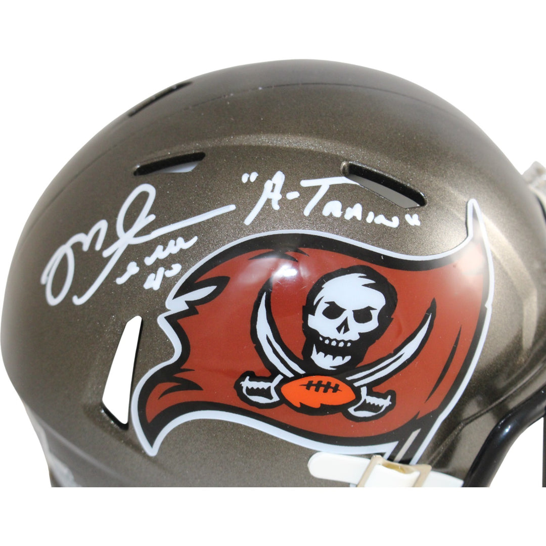 Mike Alstott Signed Tampa Bay Buccaneers TB Mini Helmet A Train Beckett 54117
