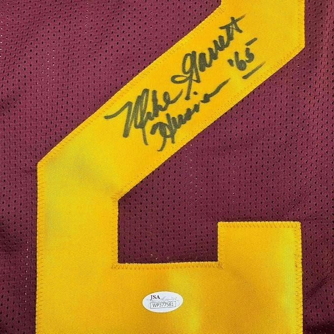 Framed Autographed Mike Garrett 35x39 HT 65 USC Red College Jersey JSA COA
