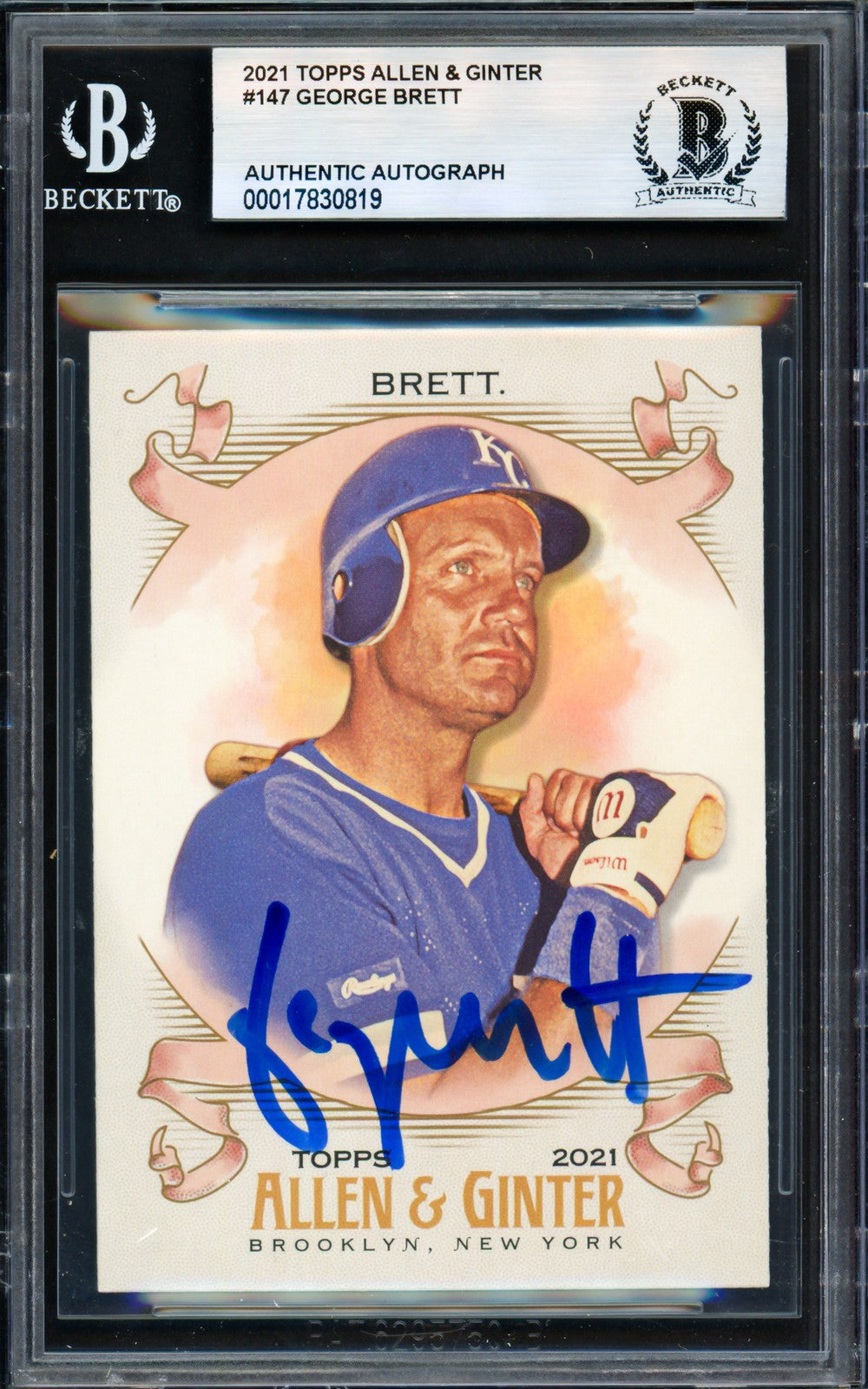 George Brett Signed 2021 Topps Allen & Ginter Card 147 Royals Beckett #17830819