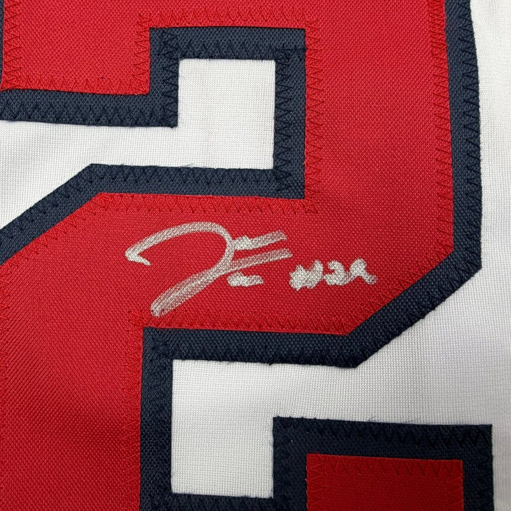 Framed Autographed/Signed James Wood 35x39 Washington White Jersey BAS COA