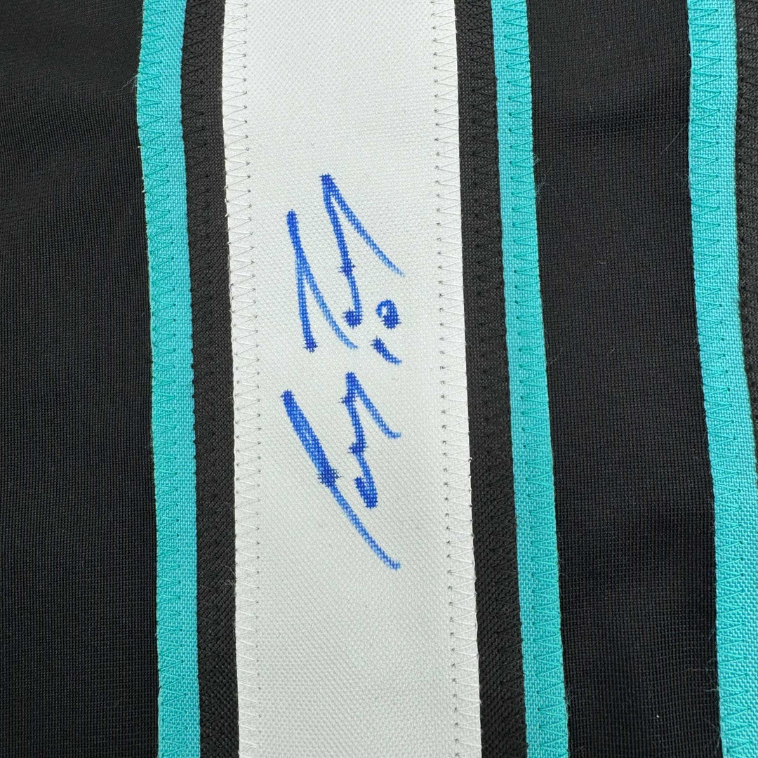 Framed Autographed/Signed Corey Perry 35x39 Anaheim Black Retro Jersey JSA COA
