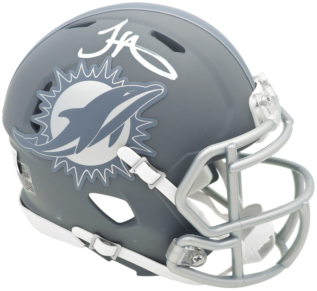 Tyreek Hill Signed Miami Dolphins Slate Gray Speed Mini Helmet Beckett Wit