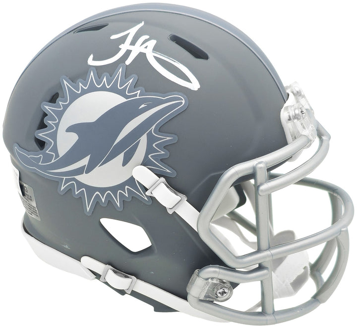 Tyreek Hill Signed Miami Dolphins Slate Gray Speed Mini Helmet Beckett Wit