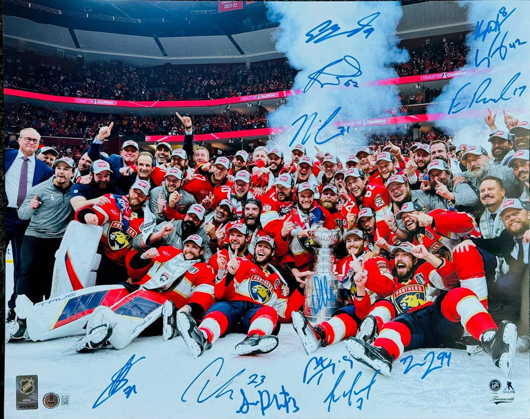 2023-24 Florida Panthers Multi Signed Stanley Cup Champions 16x20 Photo (Beckett