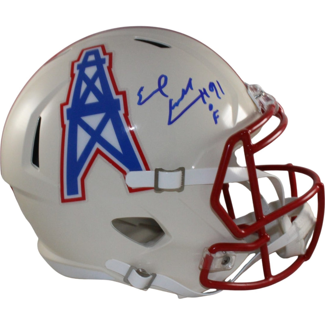 Earl Campbell Signed Tennessee Titans F/S Retro Helmet Beckett Witness 56951