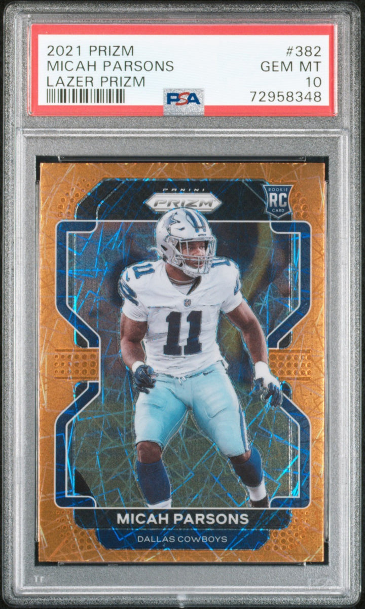 2021 Panini Prizm Micah Parsons Lazer Prizm Rookie Card #382 PSA 10 GEM MINT Rc