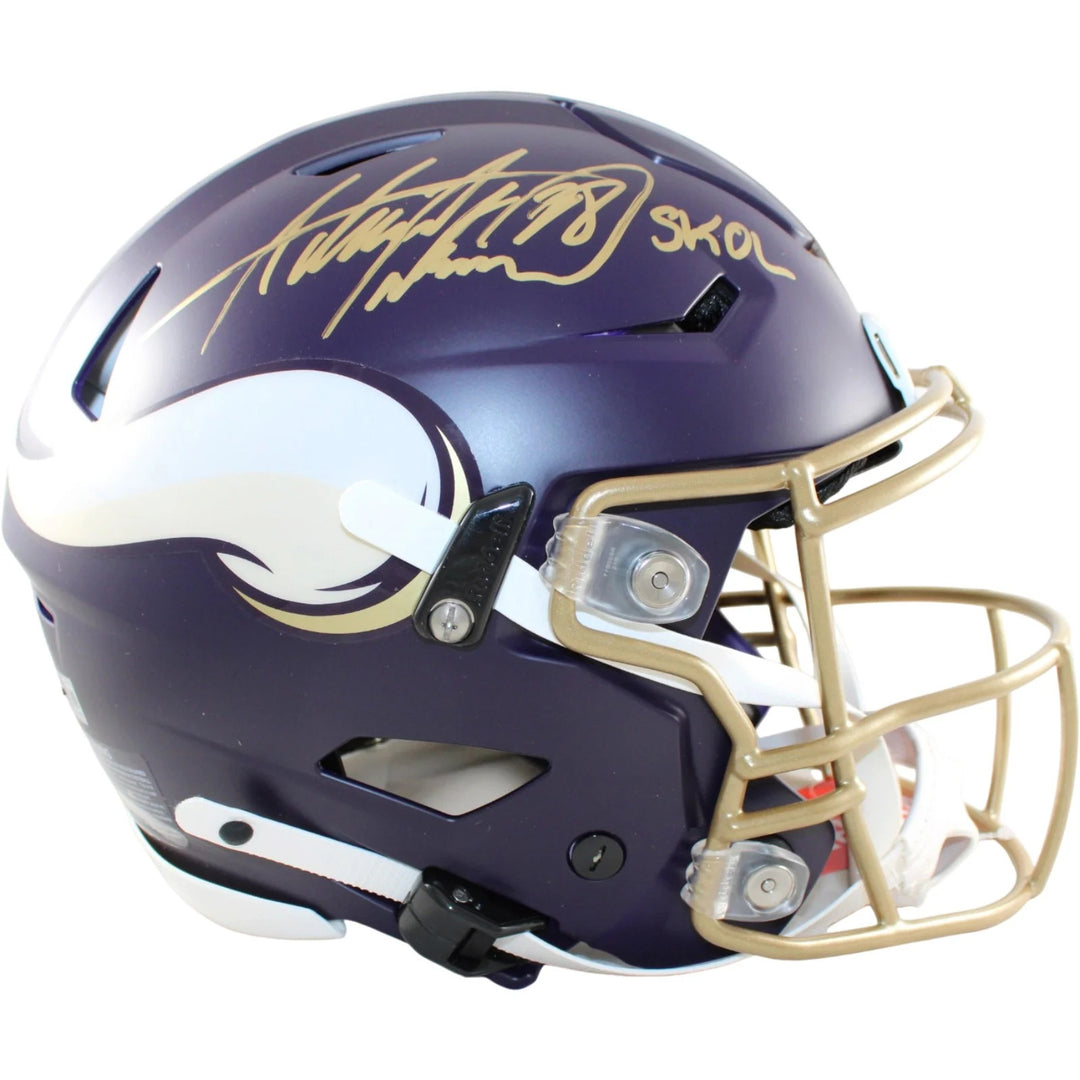 Adrian Peterson Signed Minnesota Vikings Helmet Speedflex Rival W/SKOL BAS 58826