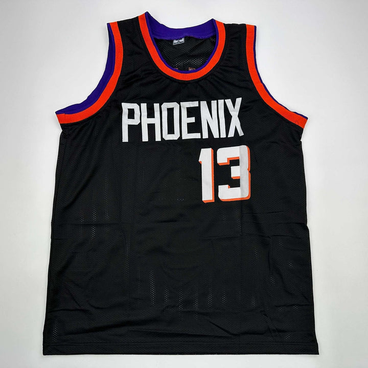 Autographed/Signed Steve Nash Phoenix Black Jersey Beckett BAS COA