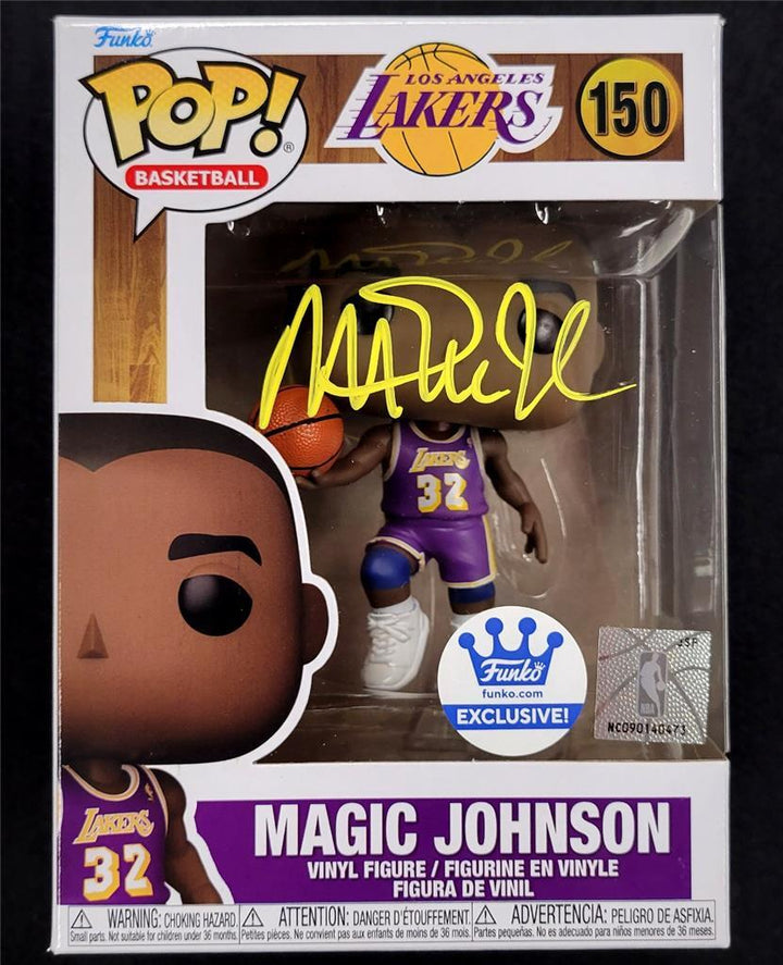 Magic Johnson signed Purple Lakers Funko Pop! Exclusive ~ Beckett BAS Witness