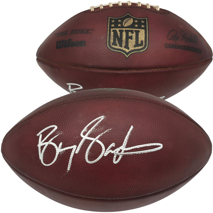 Barry Sanders Signed Official NFL Leather Game Prepped Football Lions Beckett