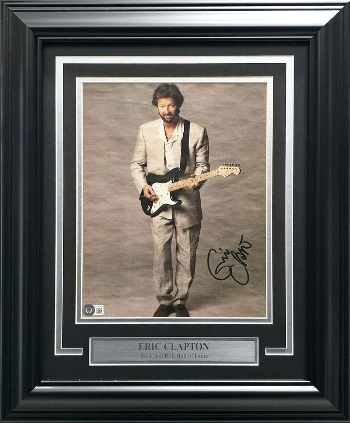 Eric Clapton Autographed Signed Framed 10x12 Photo Beckett BAS #AC95432