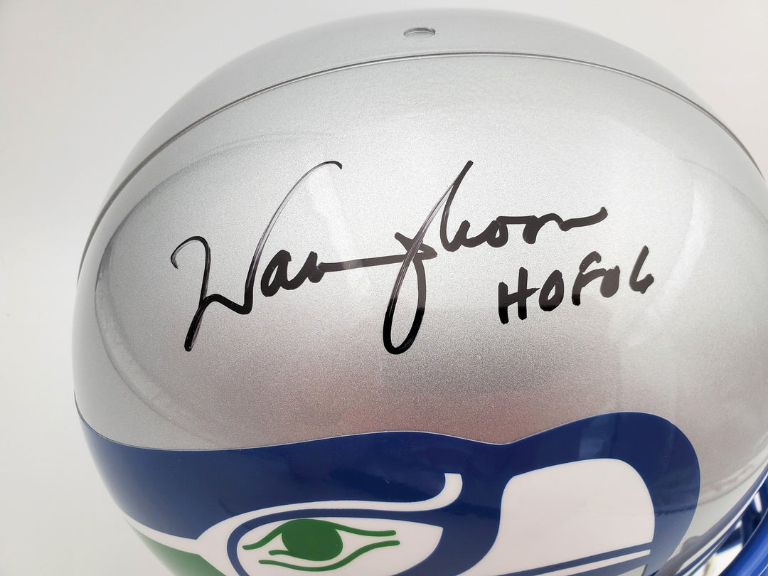 Warren Moon Auto Seahawks Full Size Gray Rep Throwback Helmet HOF 06 MCS Holo