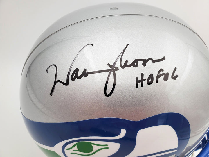 Warren Moon Auto Seahawks Full Size Gray Rep Throwback Helmet HOF 06 MCS Holo