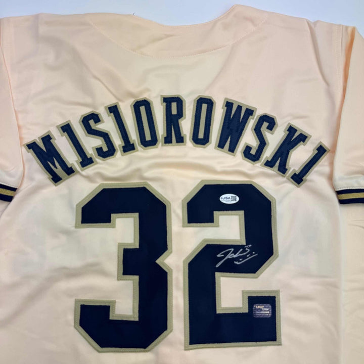 Autographed/Signed Jacob Misiorowski Milwaukee Cream Jersey JSA COA