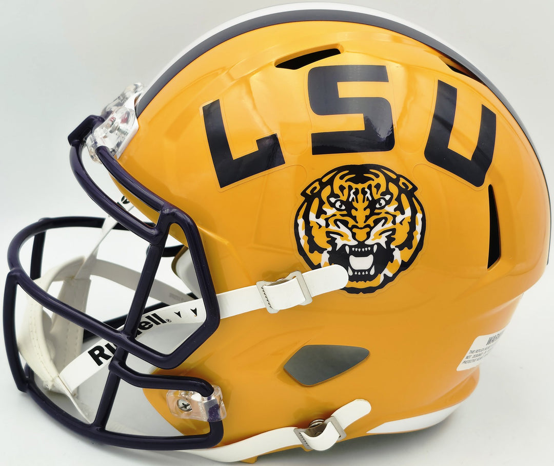 Patrick Peterson Auto LSU Tigers Yellow Full Size Speed Replica Helmet Beckett