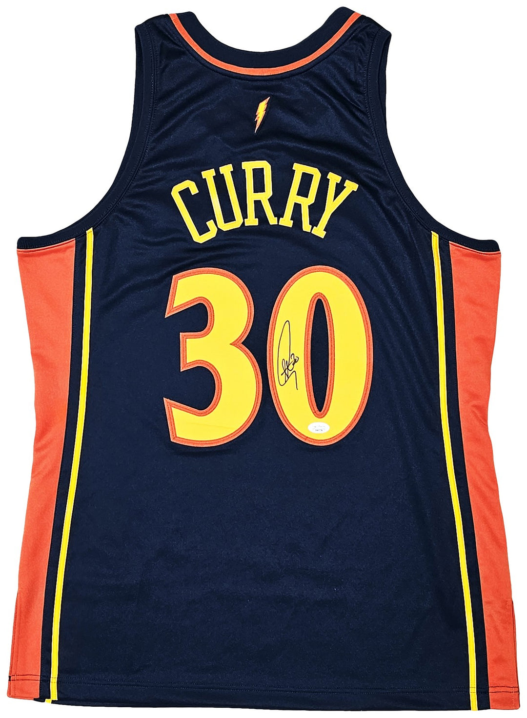 Stephen Curry Auto Blue AUTH Mitchell Ness 09-10 Warriors Rookie Jersey 44 L JSA