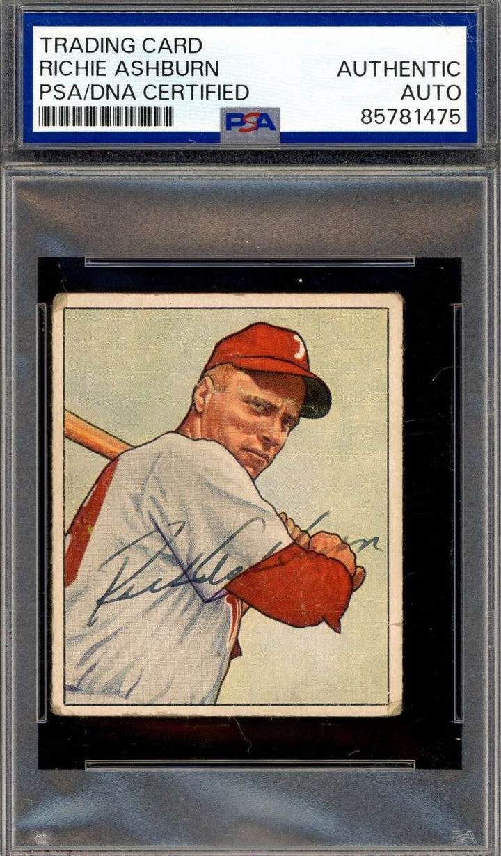 Richie Ashburn PSA DNA Vintage Signed 1950 Bowman Autographed