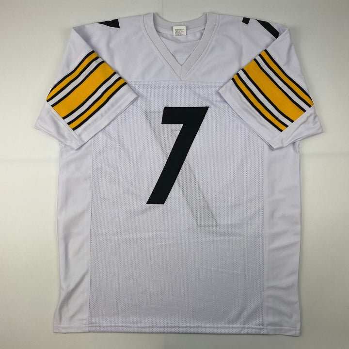 Facsimile Autographed Ben Roethlisberger Pittsburgh White Jersey Size Men's XL