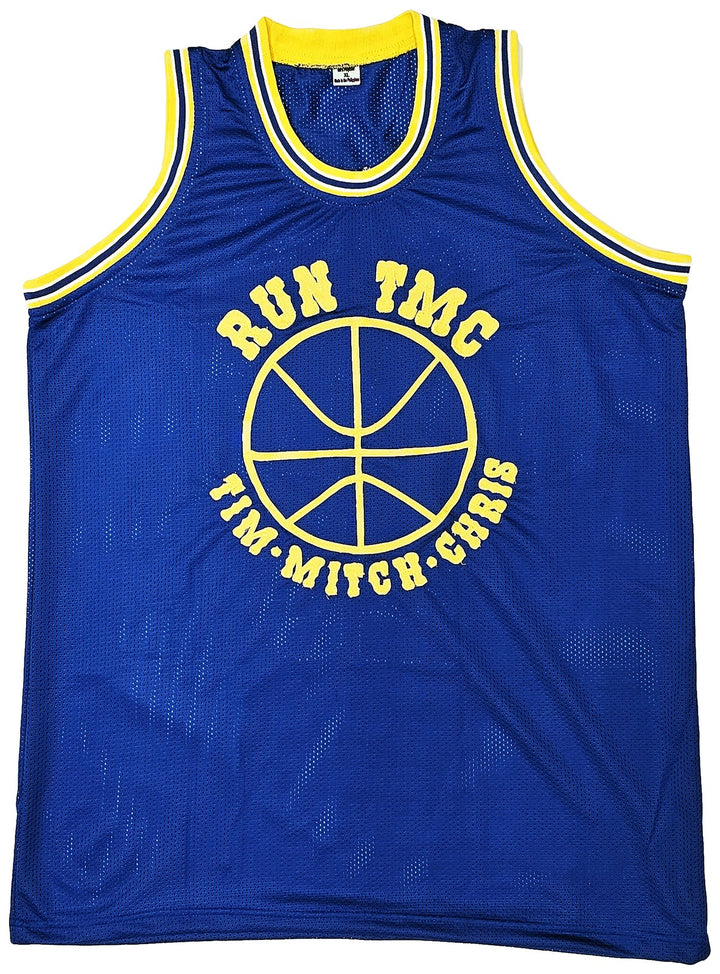 Warriors Chris Mullin, Tim Hardaway & Richmond Auto Blue Jersey Run TMC Beckett