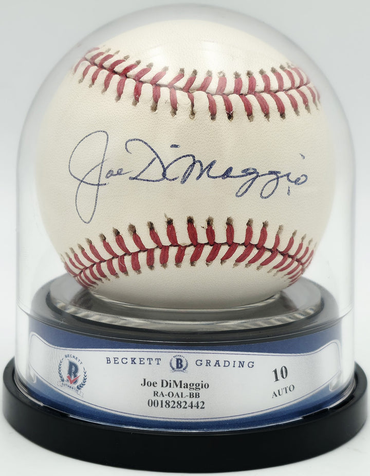 Joe Dimaggio Signed AL Baseball New York Yankees Auto GM 10 Beckett #18282442