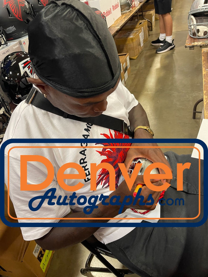 Julio Jones Autographed Atlanta Falcons Flash Mini Helmet Beckett Witness 51862