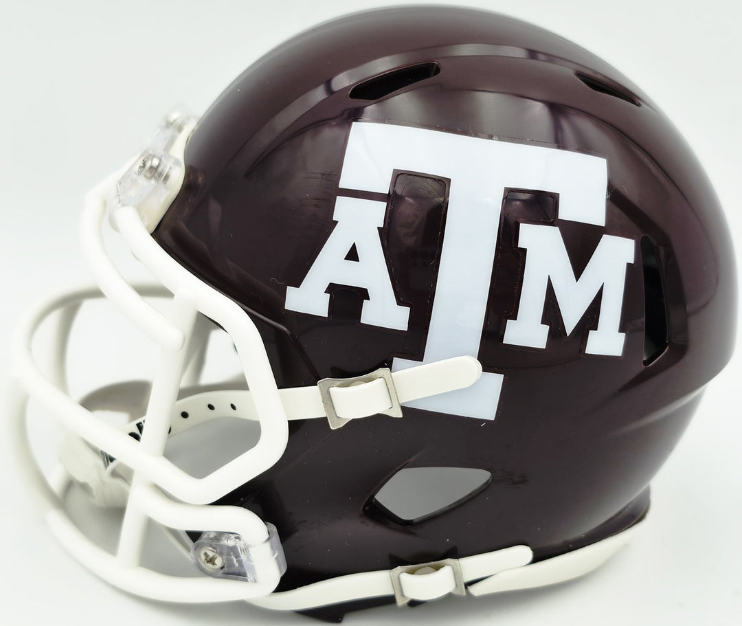 Johnny Manziel Auto Texas A&M Aggies Maroon Speed Mini Helmet "12 HT" Beckett