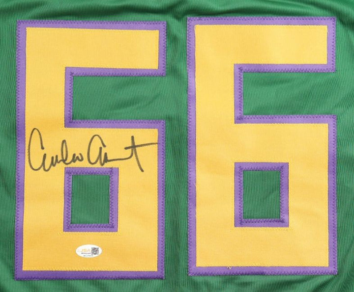 Emilio Estevez Mighty Ducks Signed Green Bombay Hockey Jersey JSA QR Holo