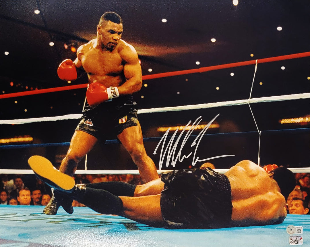 Mike Tyson Signed 16x20 Photo Standing Over Beckett BAS