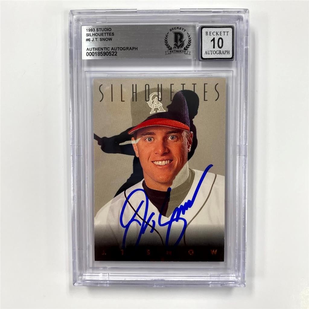 J.T. Snow signed 1993 Studio Silhouettes #6 Rookie Card RC ~ Beckett BAS 10 Auto