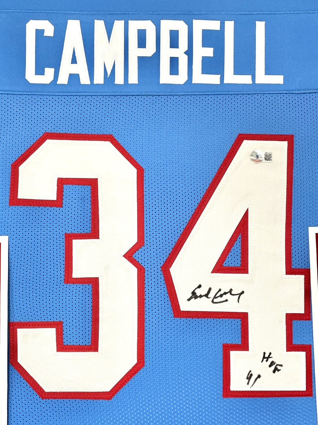 Earl Campbell Autographed Houston Oilers Jersey Framed BAS Signed Memorabilia