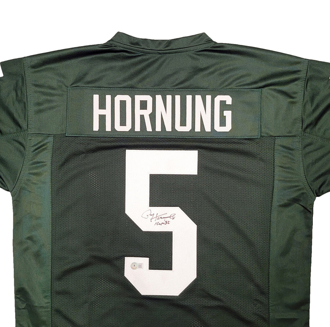 Green Bay Packers Paul Hornung Autographed Signed Green Jersey "HOF 86" Beckett