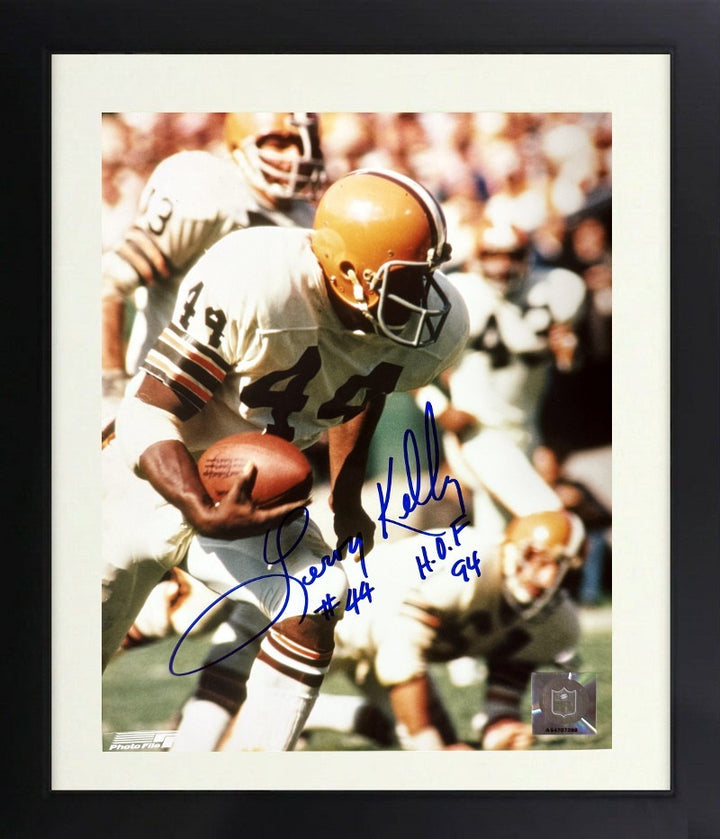 Leroy Kelly signed Cleveland Browns NFL Licensed 8x10 Photo Framed #44/HOF- COA