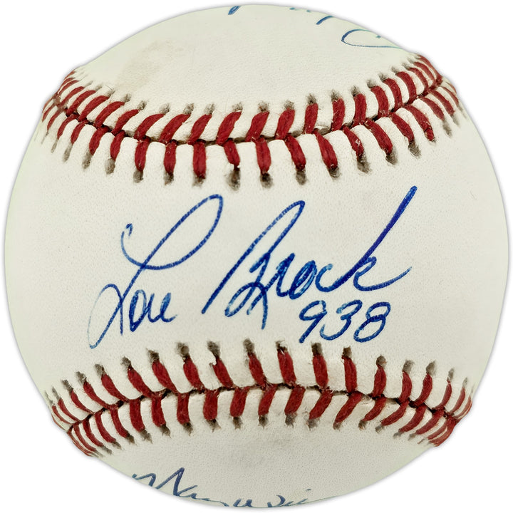 Rickey Henderson, Lou Brock, Maury Wills Auto AL Baseball Greatest Base