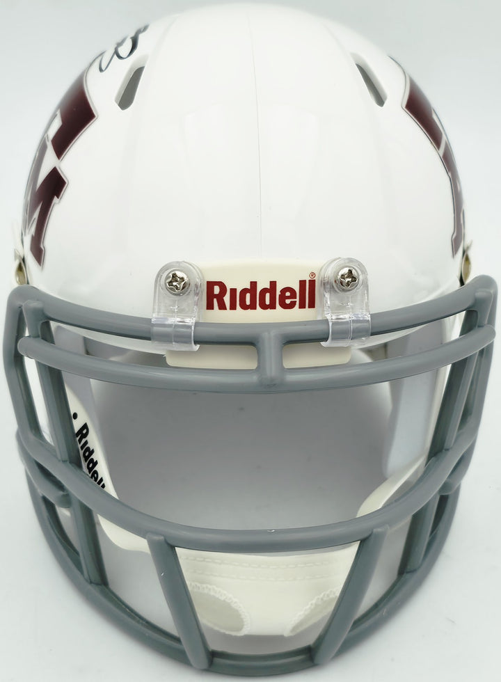 Johnny Manziel Signed Texas A&M Aggies White Speed Mini Helmet Beckett Witness