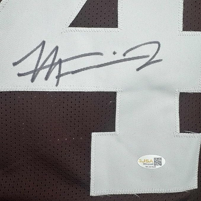 Framed Signed Harold Fannin Jr. 35x39 Cleveland Brown Jersey JSA COA