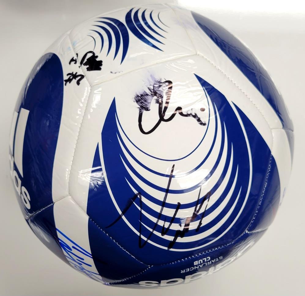 Ted Lasso Cast signed Soccer Ball Sudeikis Waddington 11 autographs Beckett BAS