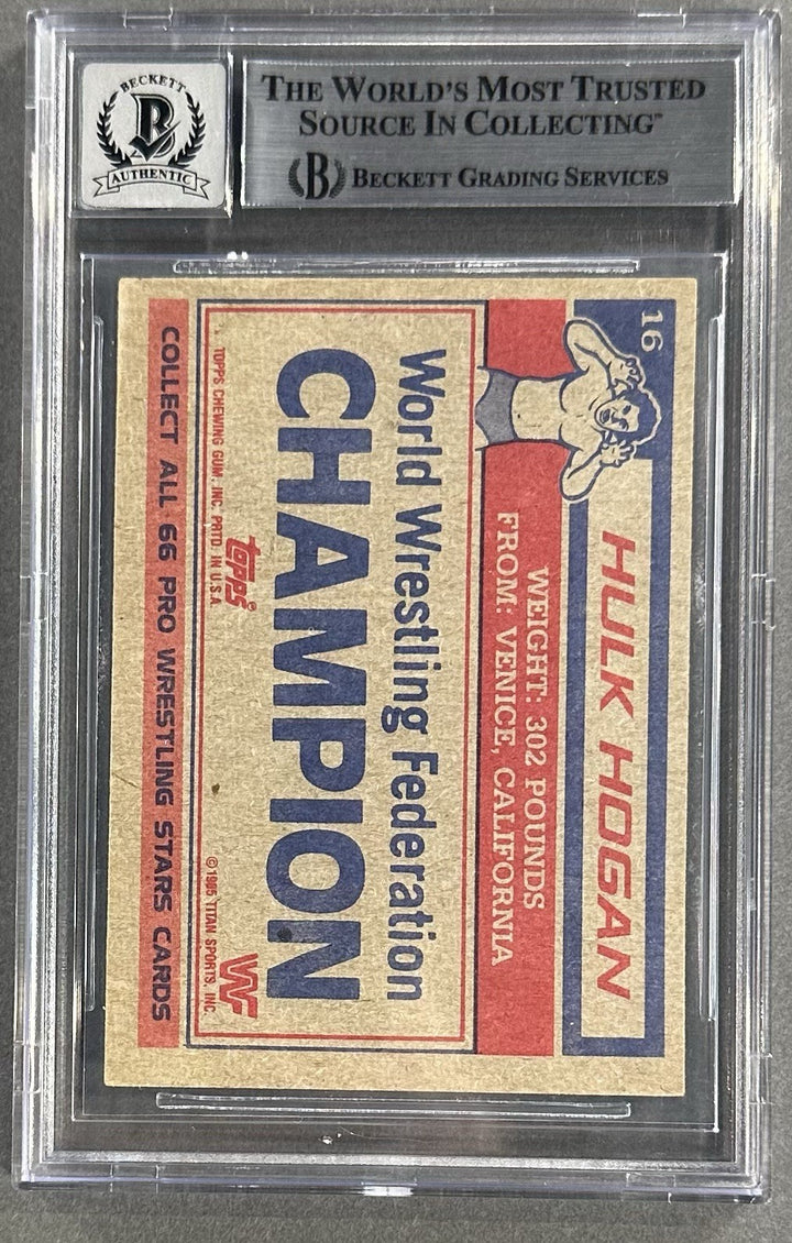 Hulk Hogan Signed 1985 Topps WWF #16 Card BGS 10 Gem Mint Autograph Wrestling