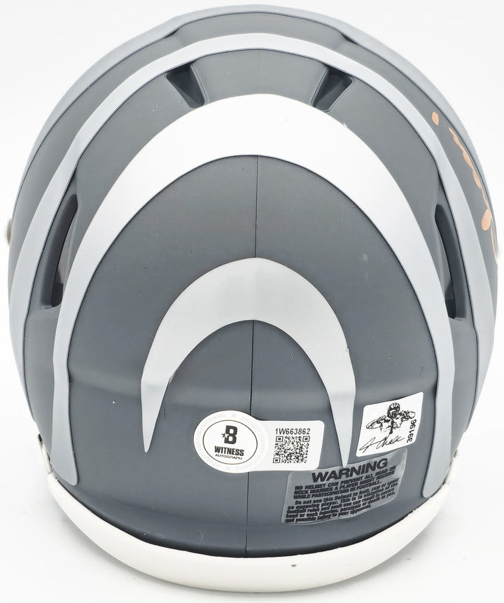 Ja'Marr Chase Signed Bengals Slate Silver Speed Mini Helmet Beckett Wit