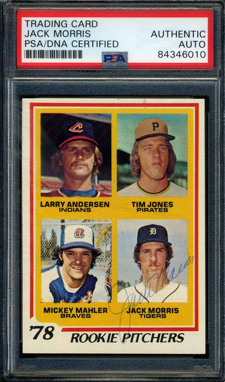 Jack Morris PSA DNA Coa Signed 1978 Topps Rookie Autograph 6010