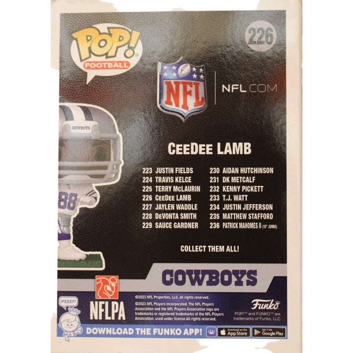 CeeDee Lamb Autographed/Signed Funko Pop! Fanatics FAN 44694