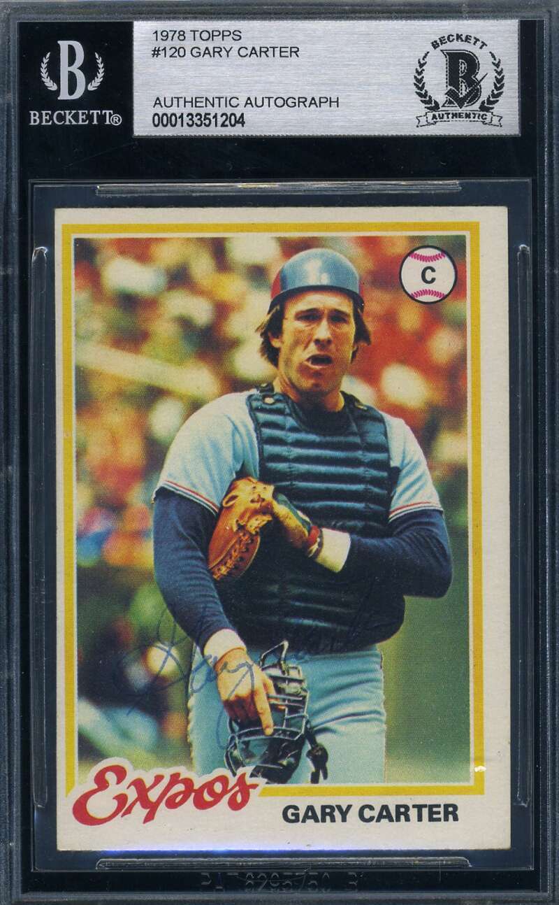 Gary Carter Beckett BAS Vintage Signed 1978 Topps Autograph