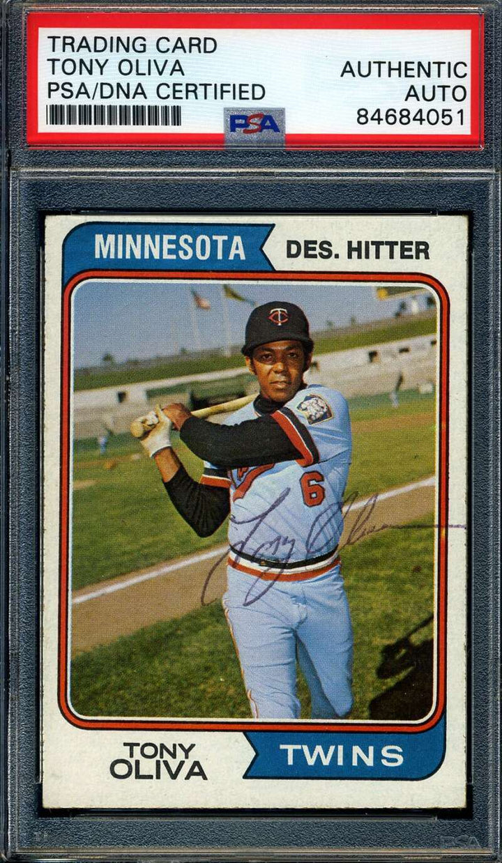Tony Oliva PSA DNA Vintage Signed 1974 Topps Autographed